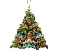 Urtlé Christmas Ornameñt - Decoración de Tortuga Marina Colgante de acrílico | de árbol de Vacaciones en Forma 2D | Ideal para Puertas, chimeneas, Paredes, decoración de jardín, planificadores