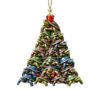 Urtlé Christmas Ornameñt - Decoración de Tortuga Marina Colgante de acrílico | de árbol de Vacaciones en Forma 2D | Ideal para Puertas, chimeneas, Paredes, decoración de jardín, planificadores