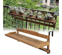 URUCHF Mesa Balcon Colgante Escritorio Ajustable para Terraza, Mesa para Colgar En El Balcón, Ideal para Plantas O como Plataforma De Observación, Mesa De Madera para(L 150 CM/59 IN)