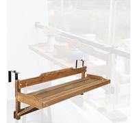 URUCHF Mesa Balcon Colgante Escritorio con Barandilla De Madera para Balcón, Mesa De Balcón para Exterior, Mesa De Barandilla De Madera Maciza, Gran Capacidad De Carga(L 60 CM/24 IN)