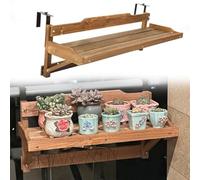 URUCHF Mesa Balcon Colgante Mesa Colgante De Madera Maciza con Barandilla De Terraza No Plegable, Escritorio Colgante para Interior Y Exterior, Resistente Al Agua Y Al(L 120 CM/47 IN)