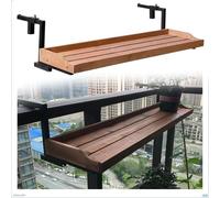 URUCHF Mesa Balcon Colgante Mesa Colgante De Madera Maciza Impermeable De 22 Cm De Altura, Mesa con Barandilla para Terraza O Mirador, Escritorio Colgante De Madera(L 150 CM/59 IN)