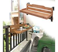 URUCHF Mesa Balcon Colgante Mesa Colgante De Madera Maciza, Mesa con Barandilla para Terraza, con Barandilla para Balcón para Huerto Pequeño, De Bar Plegable(L 60 CM/24 IN)