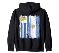 Uruguay Argentina Media Bandera Raíces Argentinas Uruguayas Sudadera con Capucha