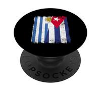 Uruguay Cuba Media Bandera Patrimonio Cubano Uruguayo PopSockets PopGrip Adhesivo