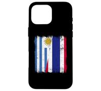 Uruguay Tailandia Media Bandera Raíces Uruguayas Tailandesas Carcasa para iPhone 16 Pro MAX