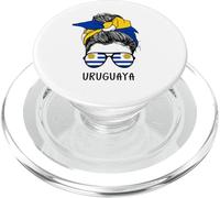 Uruguayan Uruguaya Girl Uruguayan Heritage Uruguay Flag PopSockets PopGrip para MagSafe