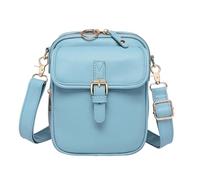 Urvashi Crossbody Leather Bag, Anti Theft Crossbody Bag Women with 10 Card Slots, RFID Crossover Purse for Shopping,Travel (Light Blue)
