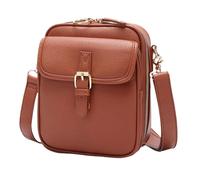 Urvashi Crossbody Leather Bag, Anti Theft Crossbody Bag Women with 10 Card Slots, RFID Crossover Purse for Shopping,Travel (Light Brown)