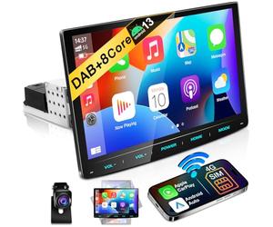 URVOLAX Android 13 Radio Coche Bluetooth 1Din 10.1 Pulgadas Apple CarPlay Inalambrico Android Auto Inalámbrico Dab+ Pantalla para Coche Autoradio Car Play con Cámara Trasera GPS WiFi FM/Am Navi 2+32G