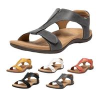 URWEIGH Sandalias Ortopédicas Con Soporte Para El Arco Para Mujer,Sandalias Planas Ortopédicas Con Soporte Para El Arco,Sandalias Con Punta Abierta (Gris,36)