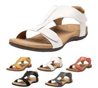 URWEIGH Sandalias Ortopédicas Con Soporte Para El Arco Para Mujer,Sandalias Planas Ortopédicas Con Soporte Para El Arco,Sandalias Con Punta Abierta (Blanco,40)