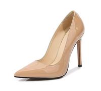 URYJPQM 11cm Zapatos de tacón Femenino Sexy con los Dedos Cerrados Zapatos de tacón Alto para bombear Fiestas clásicas Bailes Bodas Zapatos de tacón Alto,Apricot,35 EU