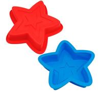 Uryxery Molde de silicona estrella 15 cm para bizcocho y postres, antiadherente, desmolde fácil, horno microondas y congelador, set de 2 lavavajillas