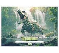 Urzeittiere - KI-Fantasiebilder (Wandkalender 2026 DIN A2 quer), CALVENDO Monatskalender: Giganten der Urzeit