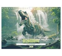 Urzeittiere - KI-Fantasiebilder (Wandkalender 2026 DIN A4 quer), CALVENDO Monatskalender: Giganten der Urzeit