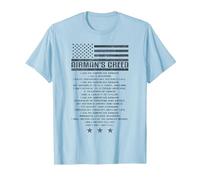 US Airman's Creed Military Ethos Código de la Fuerza Aérea Camiseta, Hombre, Azul Bebé, 3XL