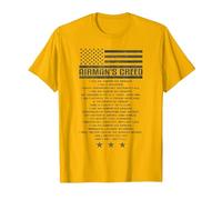 US Airman's Creed Military Ethos Código de la Fuerza Aérea Camiseta, Hombre, Dorado Brillante, S