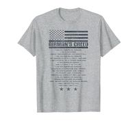 US Airman's Creed Military Ethos Código de la Fuerza Aérea Camiseta, Hombre, Gris Jaspeado, S