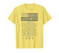 US Airman's Creed Military Ethos Código de la Fuerza Aérea Camiseta, Hombre, Limón, 3XL