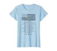 US Airman's Creed Military Ethos Código de la Fuerza Aérea Camiseta, Mujer, Azul Bebé, 3XL