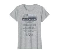 US Airman's Creed Military Ethos Código de la Fuerza Aérea Camiseta, Mujer, Gris Jaspeado, 3XL