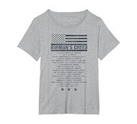 US Airman's Creed Military Ethos Código de la Fuerza Aérea Camiseta, Mujer Tallas Grandes, Gris Jaspeado, 3XL Grande