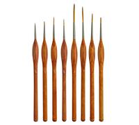 US Art Supply - Juego de 8 Pinceles de Artista con Mango de Agarre cómodo de Madera - Arte, Detalles, acrílico, óleo, Acuarela