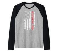 US Citizen EST 2025 Proud New American US Citizenship Flag Camiseta Manga Raglan