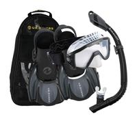 US.Divers Set Avila Kit de Buceo, Máscara silicona, Aletas y Tubo con purga, Protección UV, Lentes Antiempaño y Antifugas, Senderismo, Snorkel, Hombres y Mujeres, Aletas Ajustables, Bolsa Transporte