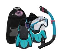 US.Divers Set Avila Kit de Buceo, Máscara silicona, Aletas y Tubo con purga, Protección UV, Lentes Antiempaño y Antifugas, Senderismo, Snorkel, Hombres y Mujeres, Aletas Ajustables, Bolsa Transporte
