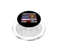 US Firefighter Pride and Honor American Flag Fireman PopSockets PopGrip para MagSafe