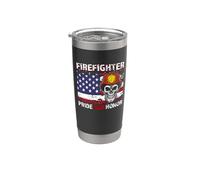 US Firefighter Pride And Honor American Flag Fireman Vaso térmico de acero inoxidable de doble pared