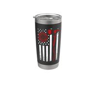 US Firefighter Prioud American Flag Fireman Firefighters Vaso térmico de acero inoxidable de doble pared