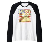 US Flag America Let's Go Taco Lover 4th of July Funny Meme Camiseta Manga Raglan