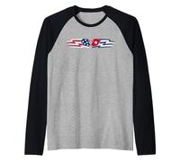 US Flag Cuban Flag Gift Roots Camiseta Manga Raglan