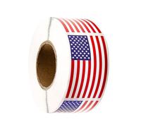 Us Flag Stickers - 2 Inch Patriotic Decal Roll | Paper Adhesive Badge Set - 250pcs Self Adhesive Usa Flag Stickers For Cars Motorcycles Walls Doors Books And Decoration Patriotic Display