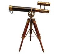 US HANDICRAFTS Telescopio de latón de 14 pulgadas con soporte triple, estilo victoriano London (1915)