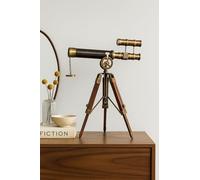 US HANDICRAFTS Telescopio de latón de 14 pulgadas con soporte triple, estilo victoriano London (1915)