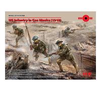 US Infantería IN Gas Máscaras (1918) Maqueta Figura