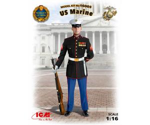 US Marine Sergeant (100% New Moldes) 1:16 Figura Plástico Modelo Kit Icm