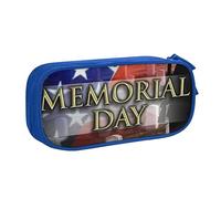 US Military Soldiers - Estuche para lápices patriótico del Día de los Caídos con cremallera, caja negra de gran capacidad para escuela, oficina y viajes, Blue, Talla única, Organizador de bolsas