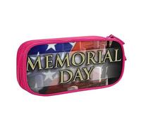 US Military Soldiers - Estuche para lápices patriótico del Día de los Caídos con cremallera, caja negra de gran capacidad para escuela, oficina y viajes, Pink, Talla única, Organizador de bolsas