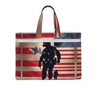 US Military Soldiers Patriotic Memorial Day - Bolsa de documentos con cremallera con asa para llevar archivos de papel, libros, carpeta de archivo