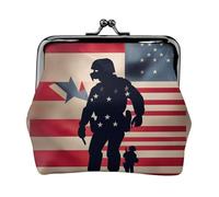US Military Soldiers Patriotic Memorial Day - Bolsa de maquillaje pequeña para bolso, mini bolsas de cosméticos portátiles, para gimnasio y uso diario, Black, Talla única, Bolsa para monedas