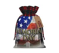 US Military Soldiers Patriotic Memorial Day - Bolsa de regalo artesanal de arpillera con cordón, una elegante bolsa de regalo textil perfecta para cualquier ocasión