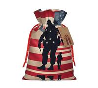 US Military Soldiers Patriotic Memorial Day - Bolsas de regalo de arpillera con cordón, para Navidad, cumpleaños y celebraciones de aniversario