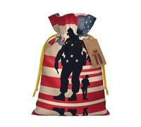US Military Soldiers Patriotic Memorial Day - Bolsas de regalo reutilizables con cordón, perfectas para vacaciones y fiestas