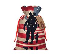 US Military Soldiers Patriotic Memorial Day - Bolsas de regalo reutilizables con cordón, perfectas para vacaciones y fiestas