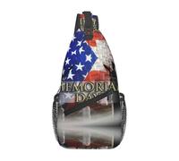 US Military Soldiers Patriotic Memorial Day Fashion Cross Chest Bag Diagonally Adjustable Straps High Capacity Sport Travel Work Daily Use, Black, Talla única
